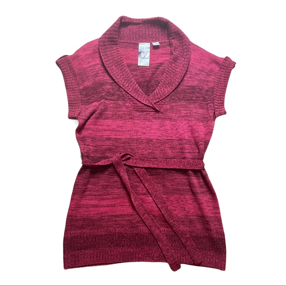 Extra Touch Merlot Color V-neck Sweater